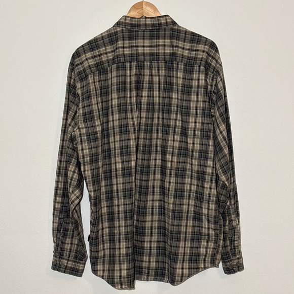 Patagonia Men's Long-Sleeved Organic Cotton Plaid Green and Gold Shirt Size XL - Picture 2 of 6